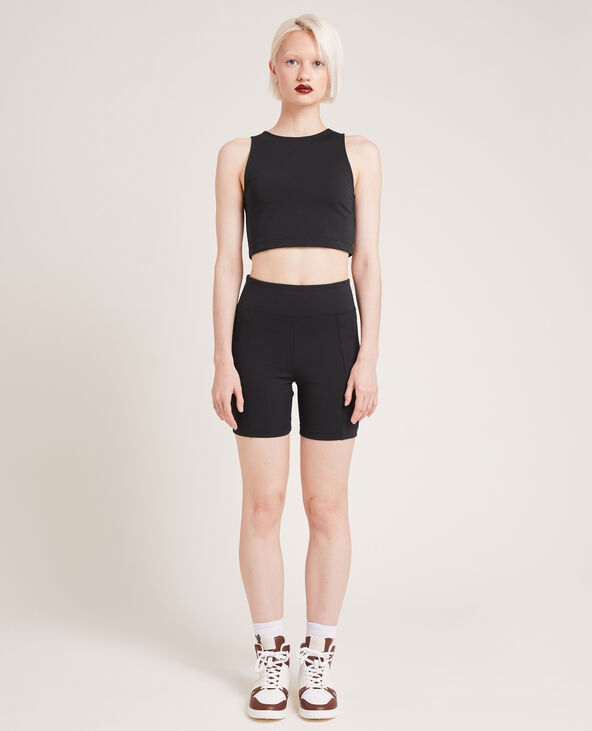 Top cropped sans manches noir - Pimkie