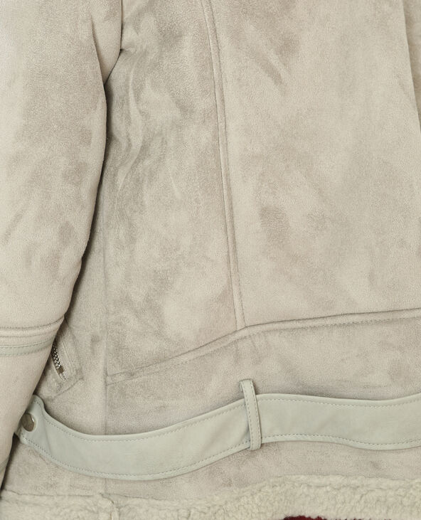 Blouson simili peau retournée gris clair - Pimkie