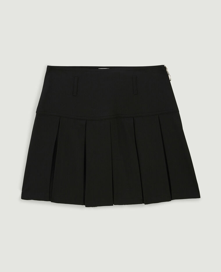 Jupe courte plissée noir - Pimkie