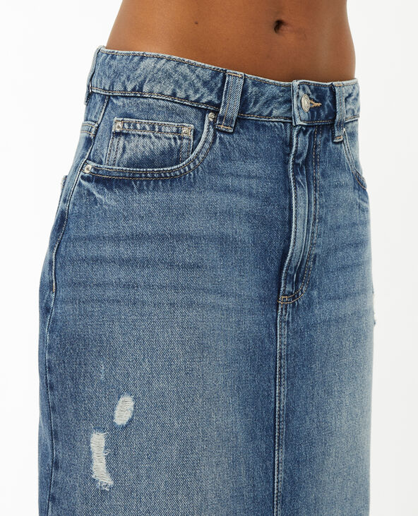 Jupe longue en jean bleu - Pimkie