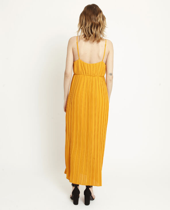 Robe longue plissée jaune ocre - Pimkie