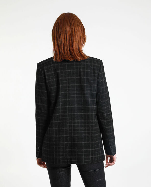 Blazer à carreaux noir - Pimkie