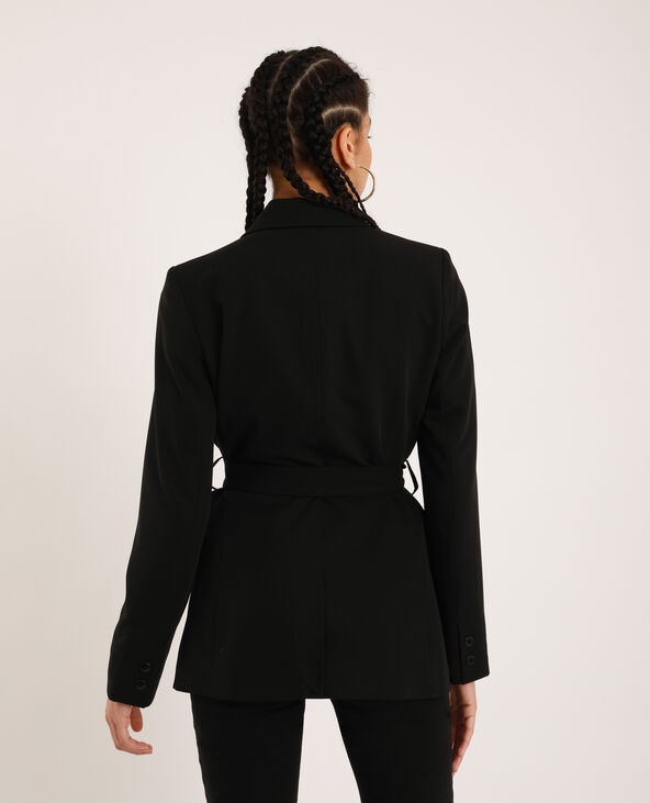 Blazer à ceinture noir - Pimkie