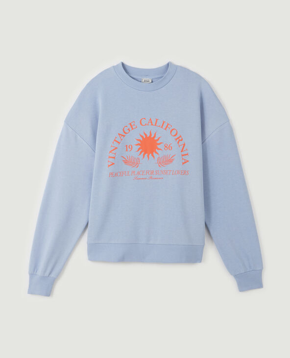 Sweat col rond bleu - Pimkie