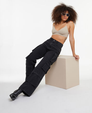 Brassière à bretelles encolure V beige - Pimkie