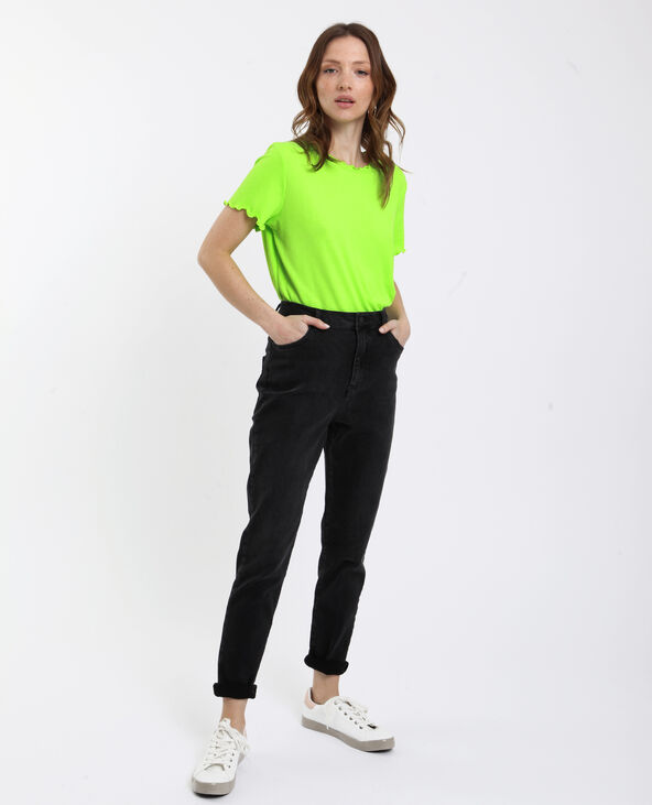 T-shirt côtelé vert fluo - Pimkie