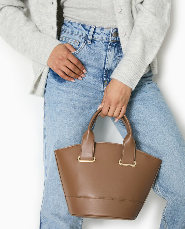 Sac effet seau avec poignée et bandoulière camel - Pimkie