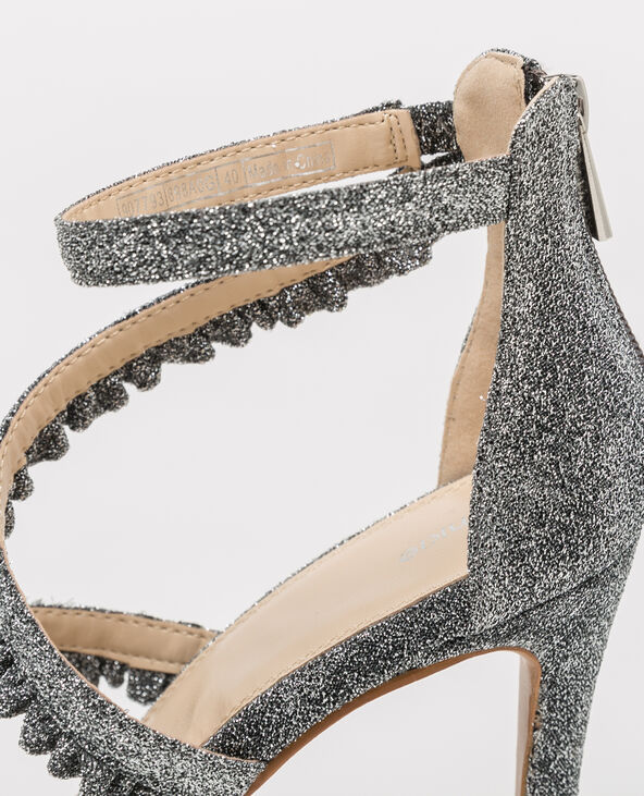 Sandales à brides pailletées argenté - Pimkie