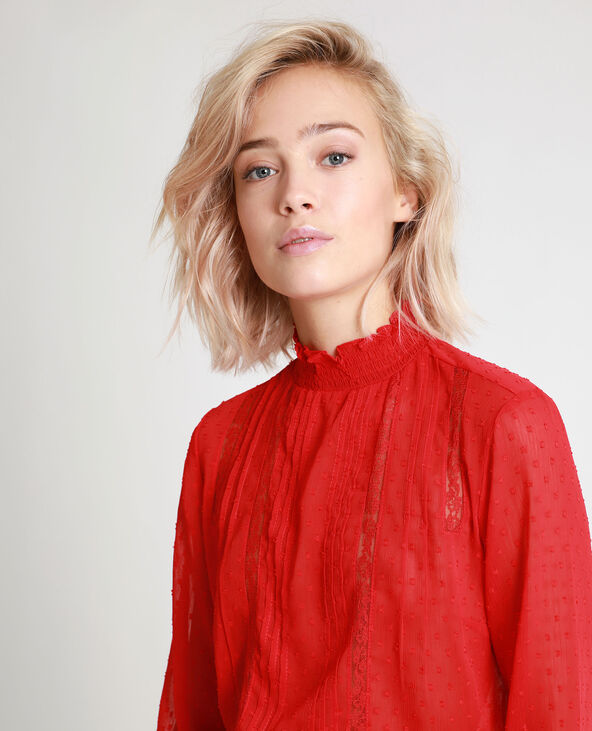 Blouse à plumetis rouge - Pimkie