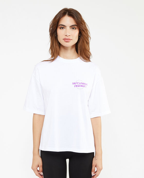 T-shirt oversize Pimkie X En avant toute(s) blanc - Pimkie