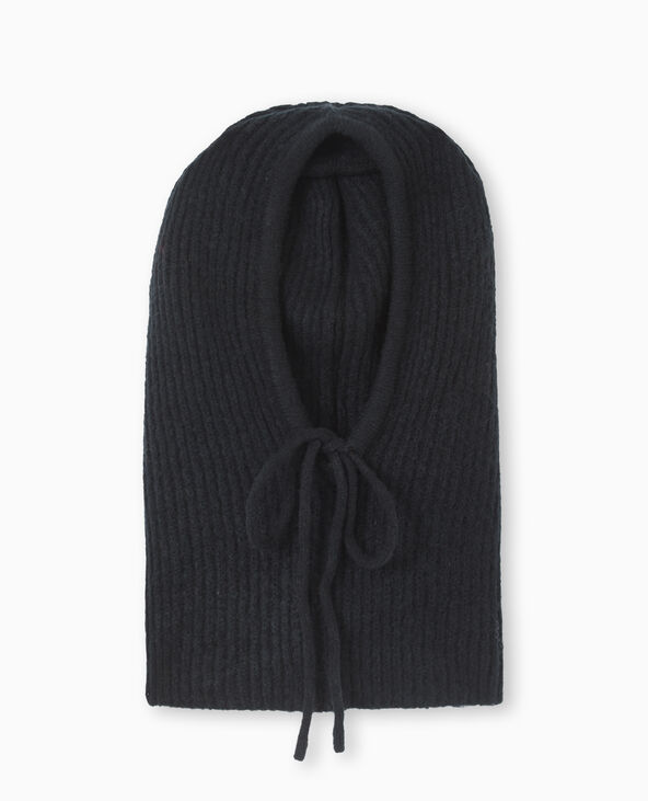 Cagoule en maille côtelée noir - Pimkie