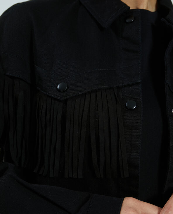 Veste à franges noir - Pimkie