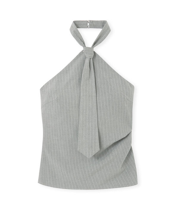 Top dos-nu avec cravate gris foncé - Pimkie