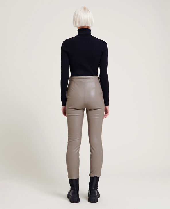 Legging simili cuir taupe - Pimkie