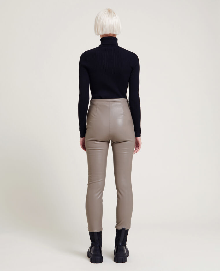 Legging simili cuir taupe - Pimkie