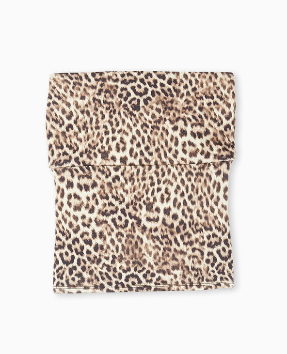 Top bustier avec revers motif léopard camel - Pimkie