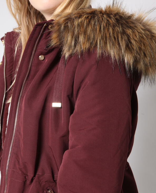 Parka à capuche bordeaux - Pimkie