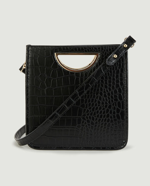 Sac rigide effet croco noir - Pimkie