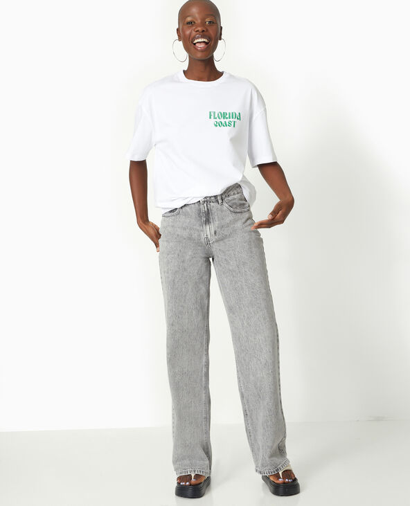 T-shirt oversize avec print devant et dos vert - Pimkie