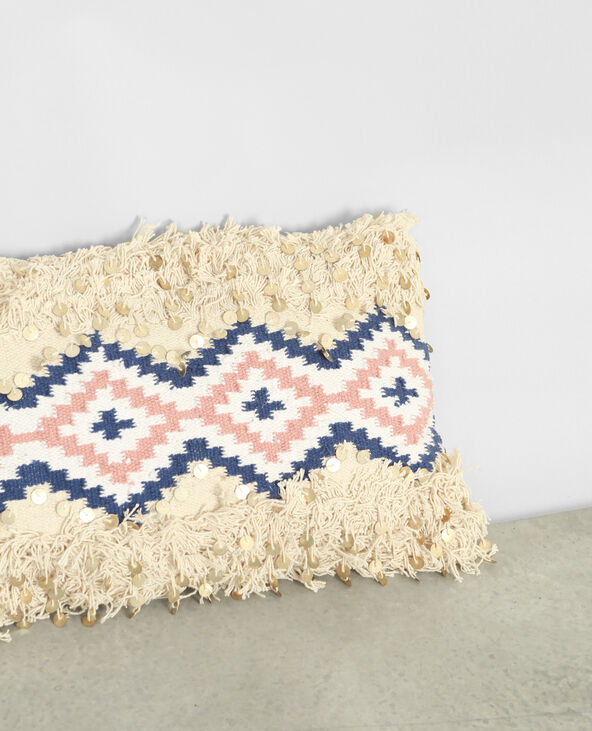 Coussin ethnique à sequins blanc - Pimkie