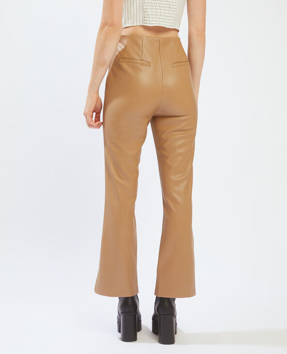 Pantalon simili cuir flare sale