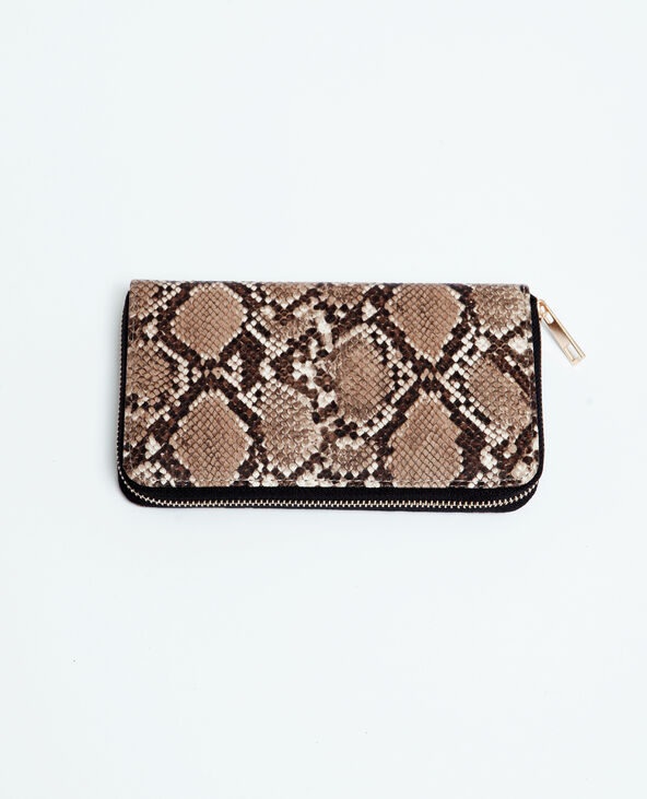 Portefeuille python beige - Pimkie