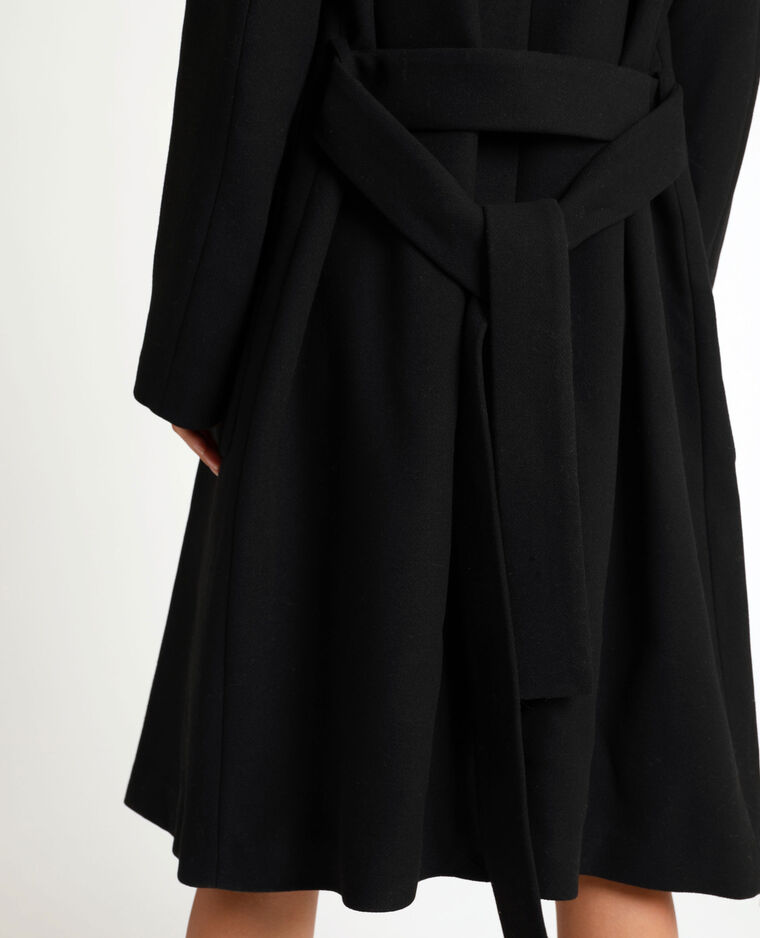 Manteau drap de laine noir - Pimkie