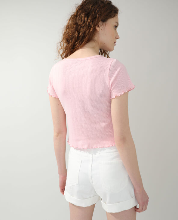Gilet ajouré rose - Pimkie