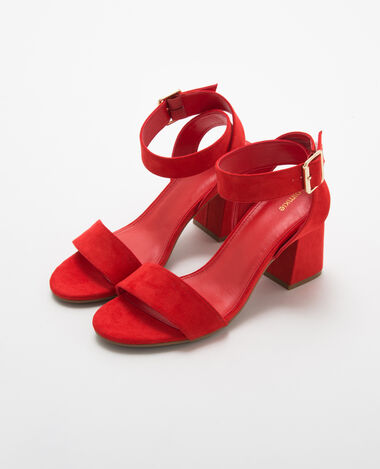 Sandales rouges à talons carrés rouge - Pimkie