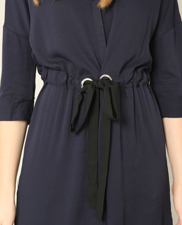 Robe ceinturée bleu marine - Pimkie