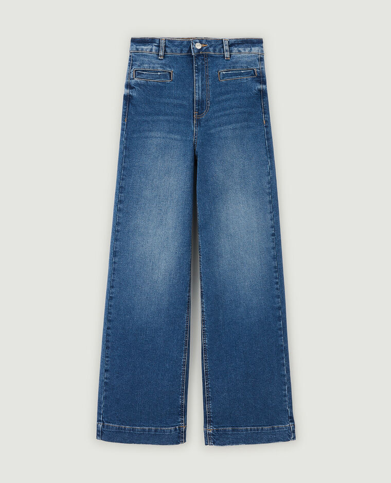 Jean large effet délavé bleu denim - Pimkie