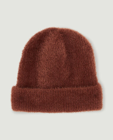 Bonnet en maille fluffy camel - Pimkie