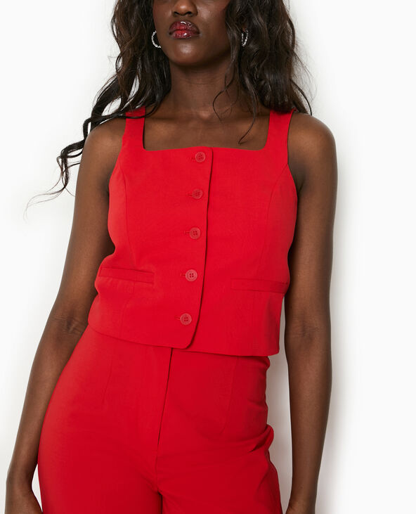 Combinaison avec effet gilet de barman rouge - Pimkie