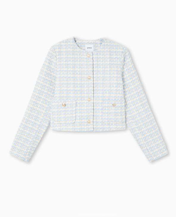 Veste droite en tweed bleu - Pimkie