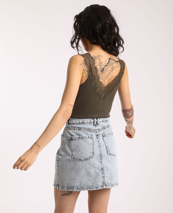 Top dentelle taupe - Pimkie