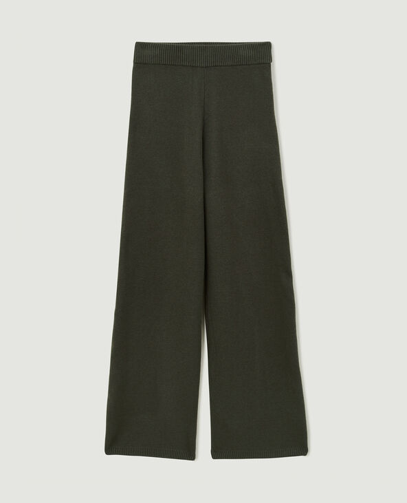 Pantalon en maille large et droit vert kaki - Pimkie