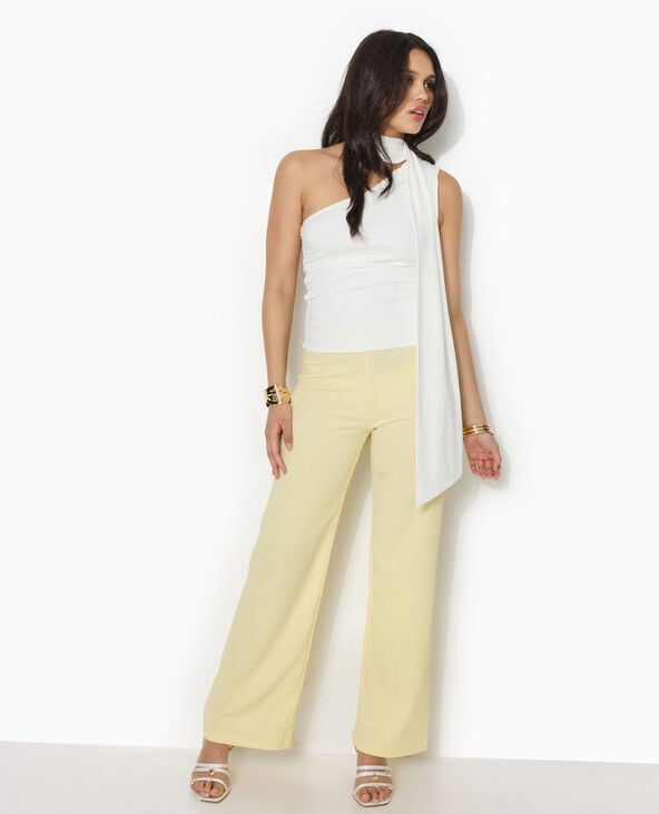 Top asymétrique one shoulder avec effet foulard blanc - Pimkie