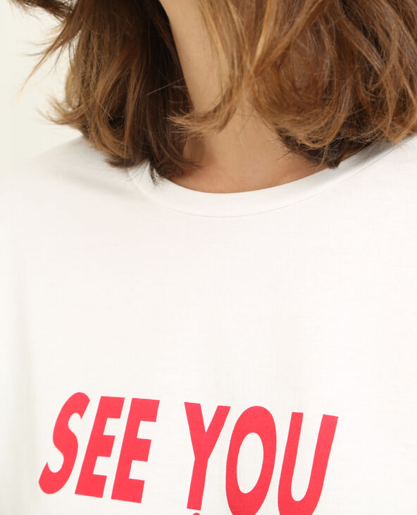 T-shirt à message blanc - Pimkie