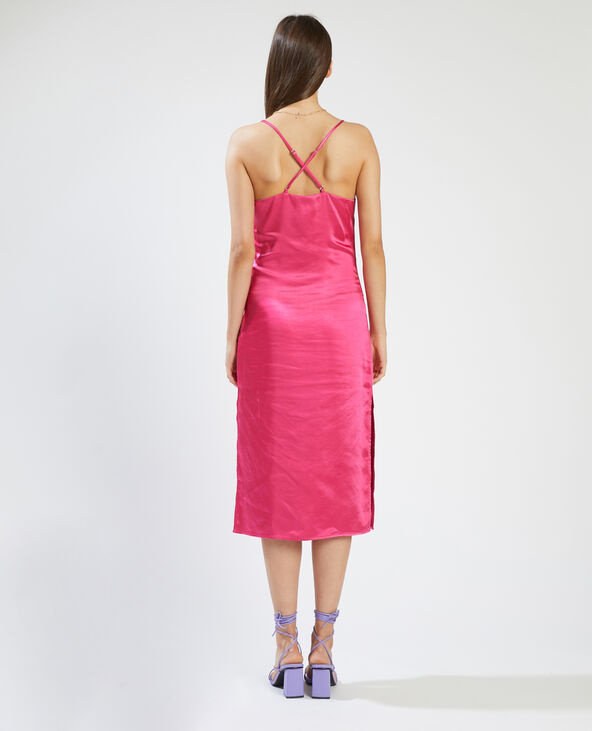 Robe longue satinée rose fuchsia - Pimkie