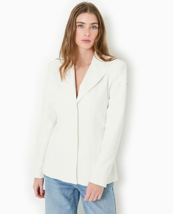 Veste blazer cintrée avec boutons pressions blanc - Pimkie
