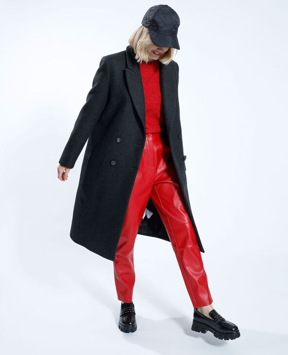 Manteau long avec 50% de laine gris foncé - Pimkie