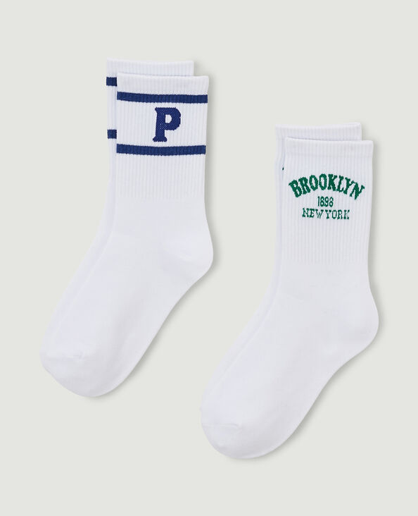 Lot de 2 paires de chaussettes blanc - Pimkie
