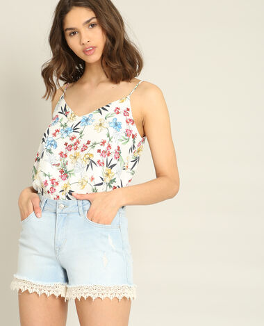 Short en jean dentelle Pimkie