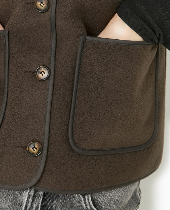 Veste sans manches en polaire marron - Pimkie