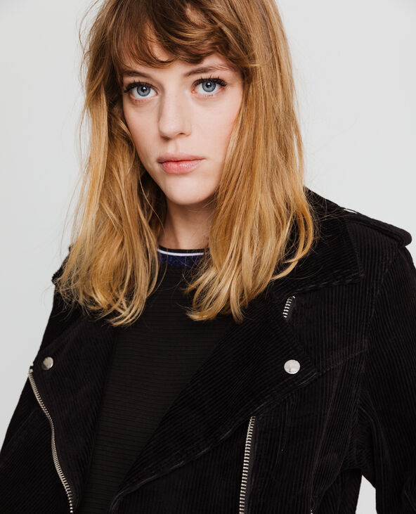 Veste biker velours noir - Pimkie