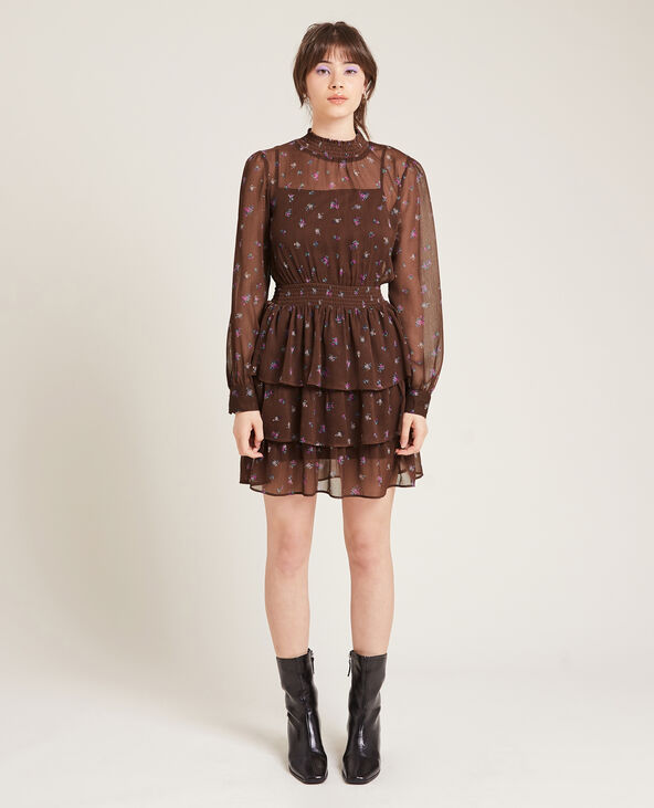 Robe à volants marron - Pimkie