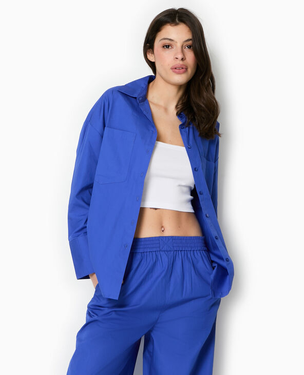 Chemise oversize avec poches bleu électrique - Pimkie