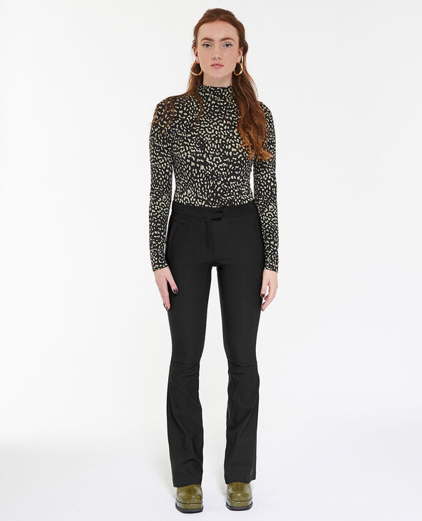 Pantalon flare en tissu stretch noir - Pimkie