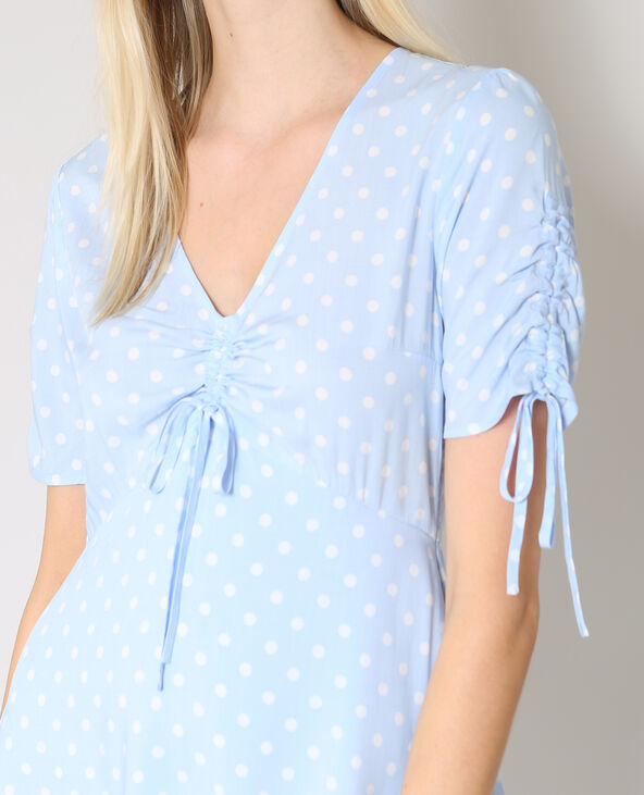 Robe à pois bleu - Pimkie