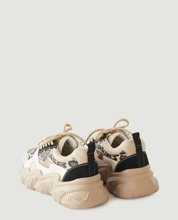 Baskets compensées léopard beige - Pimkie